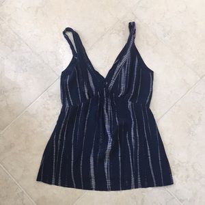 NWOT Banana republic navy silk tie dye tank